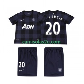 Camisolas de futebol Manchester United V PERSIE 20 2013 2014 Retro Criança Equipamento Alternativa Manga Curta